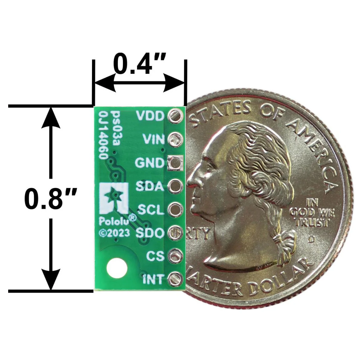 Pololu LPS22DF Pressure/Altitude Sensor Carrier with Voltage Regulator - Image 4