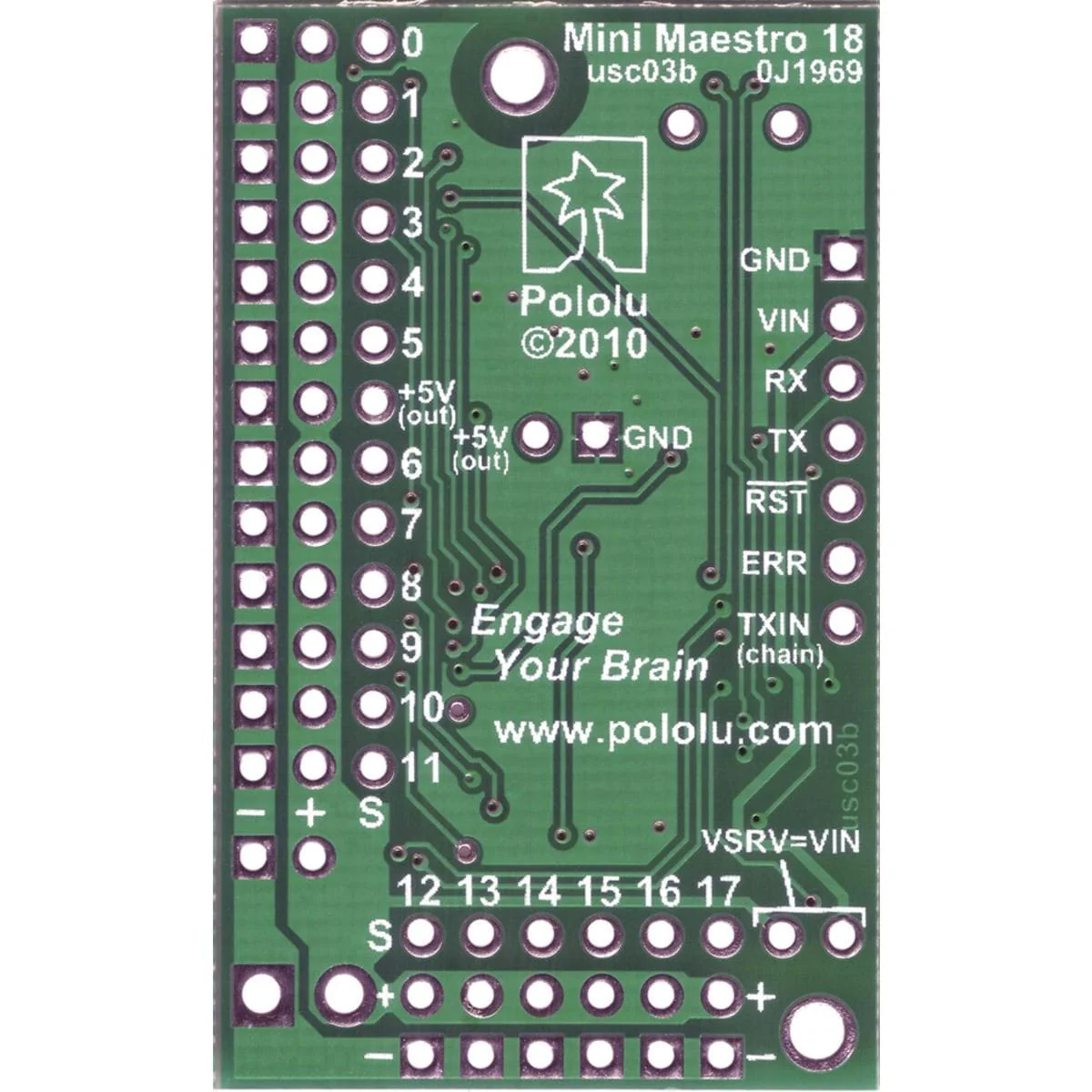 Pololu Mini Maestro 12-Channel USB Servo Controller (Assembled) - Image 12