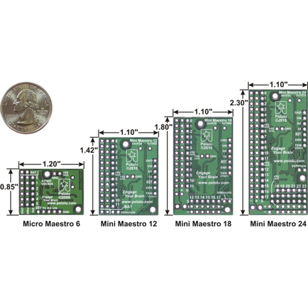 Pololu Mini Maestro 12-Channel USB Servo Controller (Assembled) - Image 3