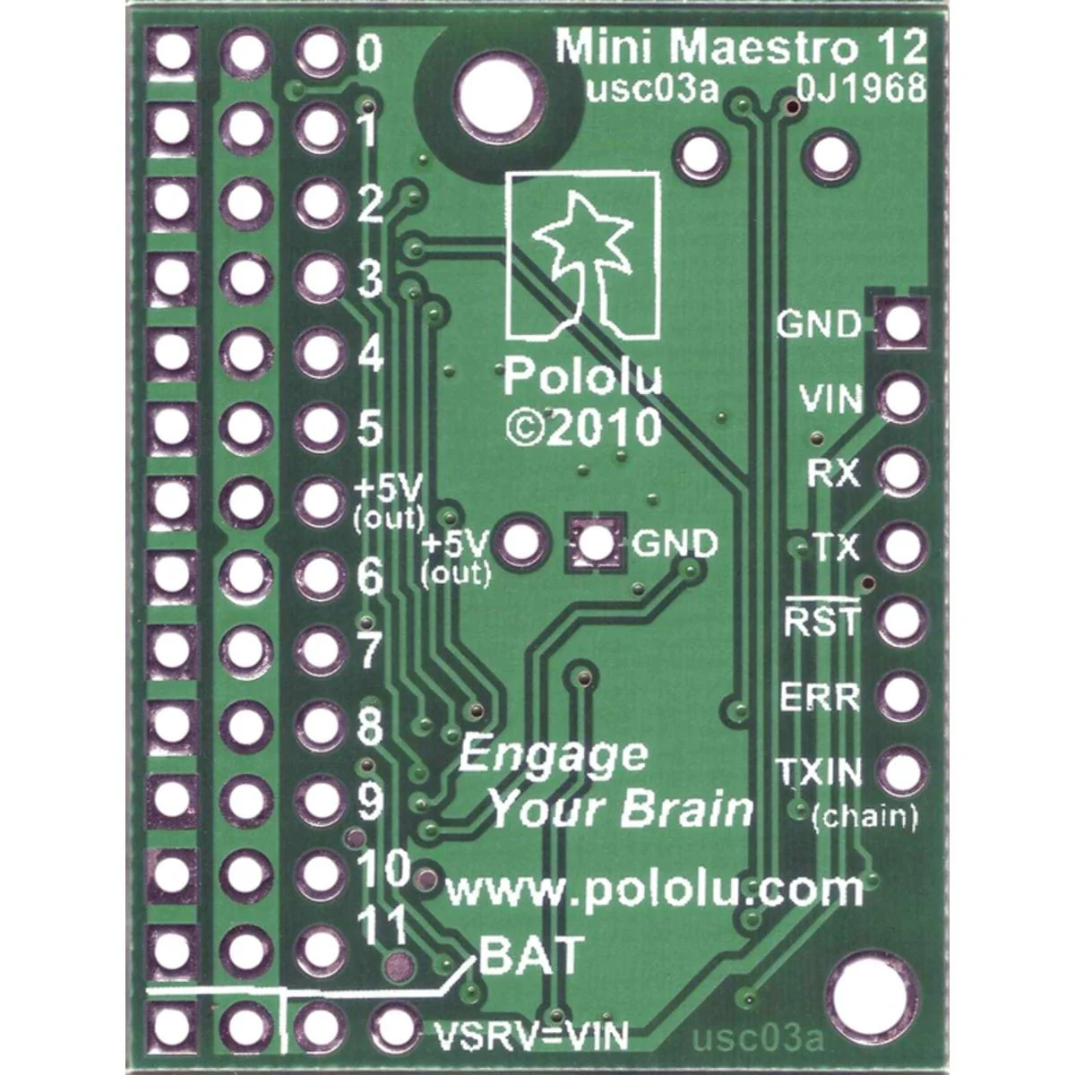 Pololu Mini Maestro 12-Channel USB Servo Controller (Assembled) - Image 7