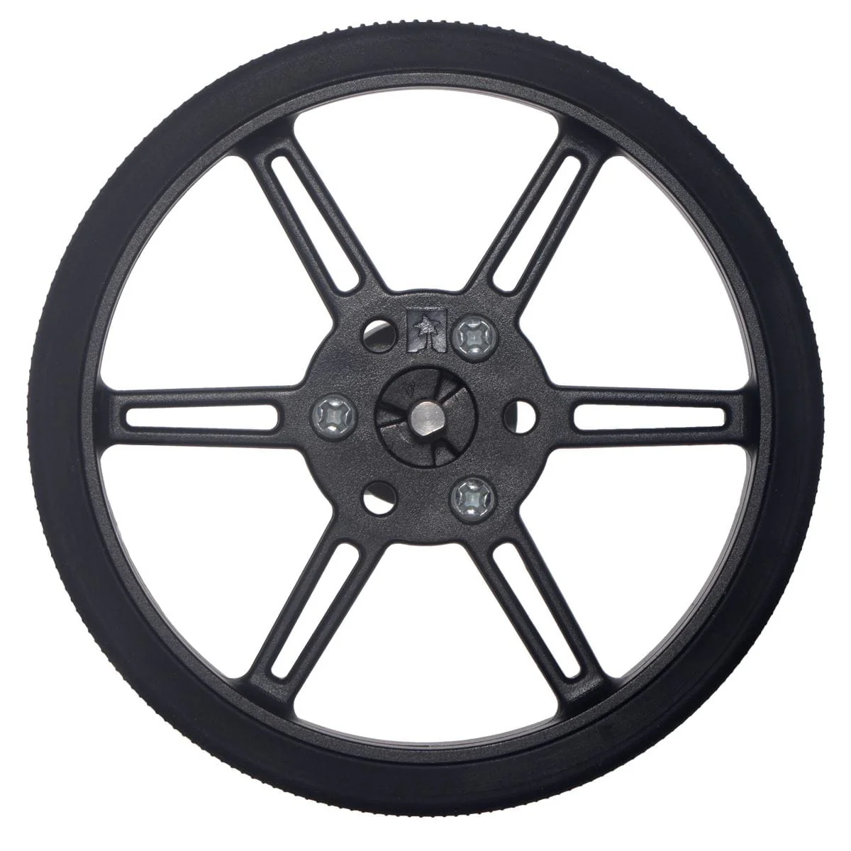 Pololu Multi-Hub Wheel w/Inserts for 3mm/4mm Shafts - 80x10mm Black (2-Pack) - Image 2