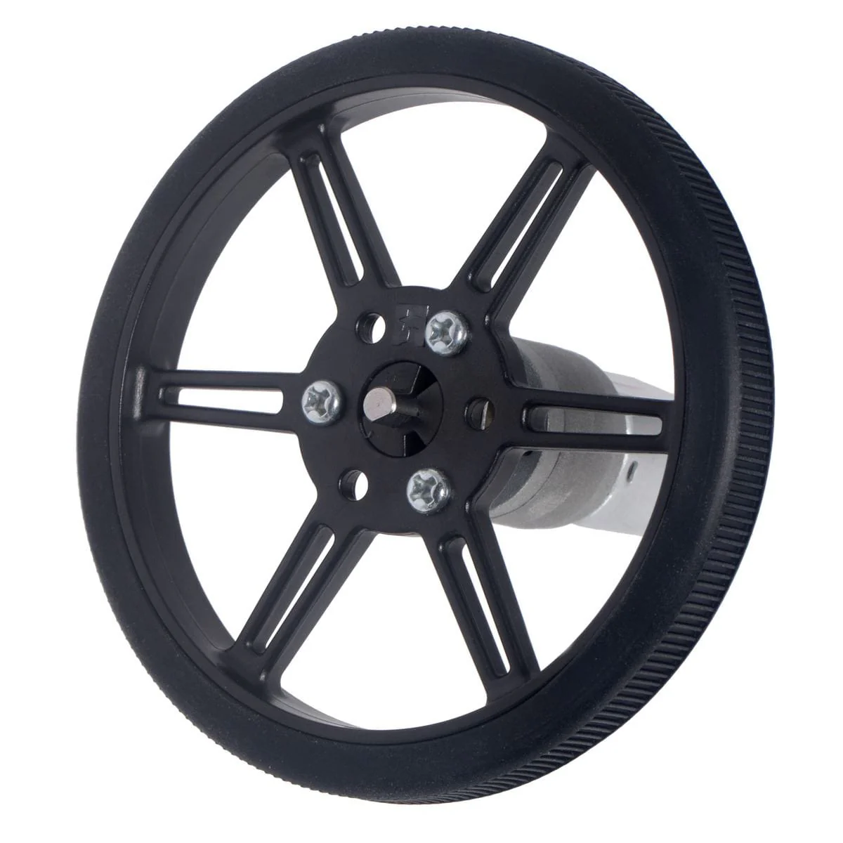 Pololu Multi-Hub Wheel w/Inserts for 3mm/4mm Shafts - 80x10mm Black (2-Pack) - Image 3