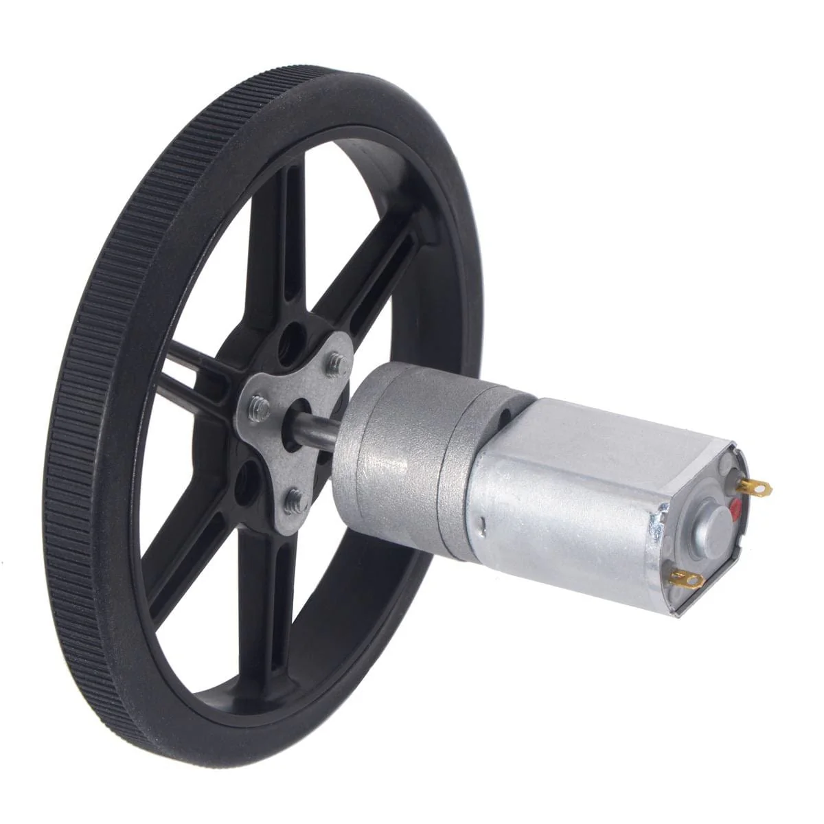 Pololu Multi-Hub Wheel w/Inserts for 3mm/4mm Shafts - 80x10mm Black (2-Pack) - Image 4