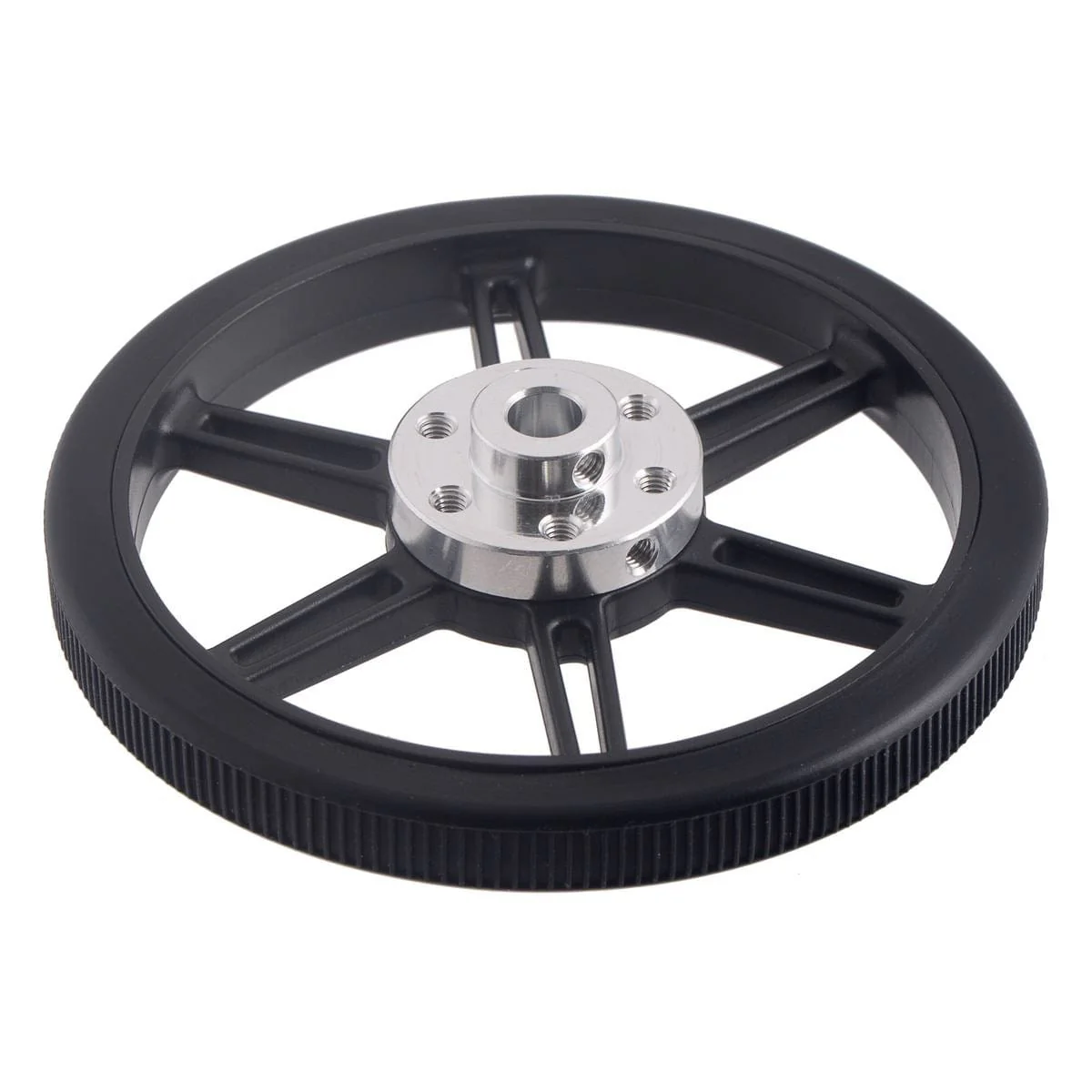 Pololu Multi-Hub Wheel w/Inserts for 3mm/4mm Shafts - 80x10mm Black (2-Pack) - Image 6