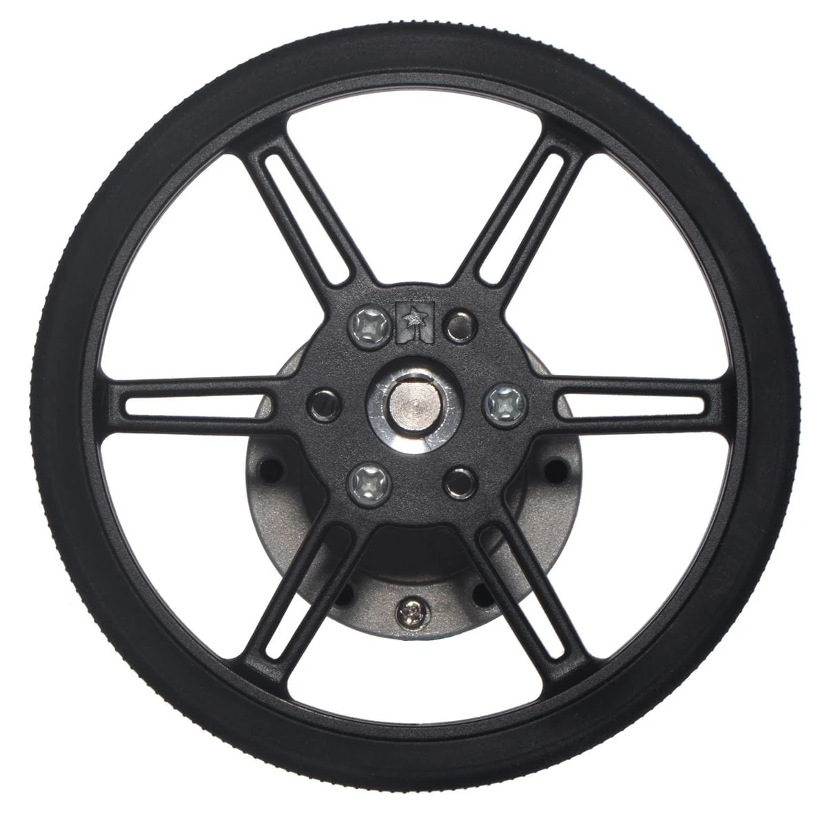Pololu Multi-Hub Wheel w/Inserts for 3mm/4mm Shafts - 80x10mm Black (2-Pack) - Image 8