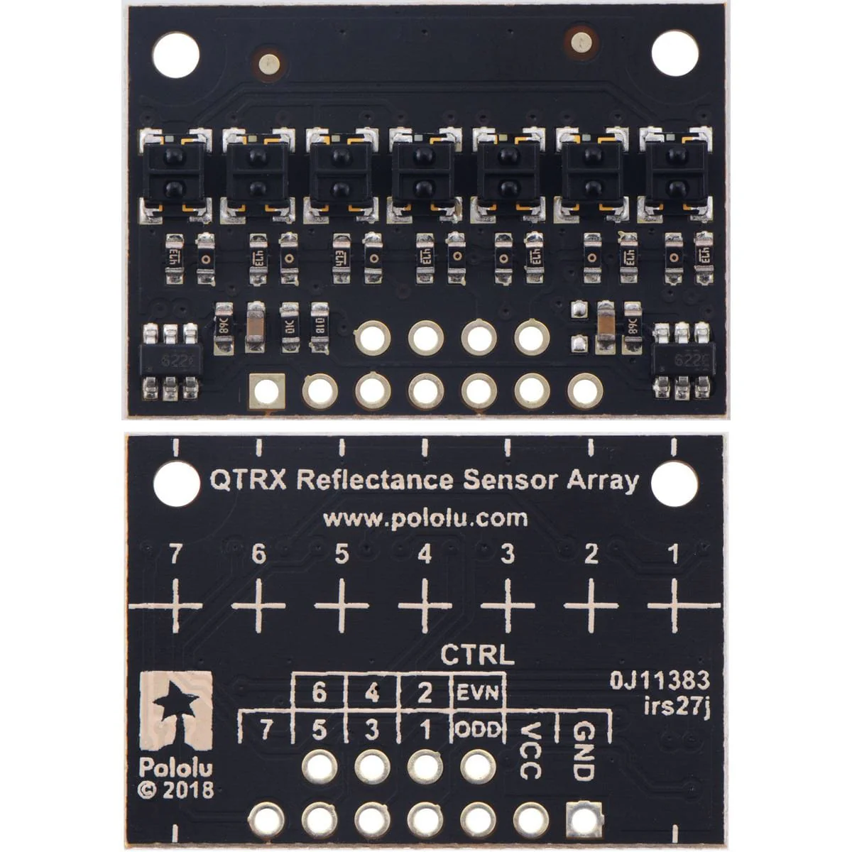 Pololu QTRX-HD-07A Reflectance Sensor Array: 7-Channel; 4mm Pitch; Analog [Discontinued] - Image 2