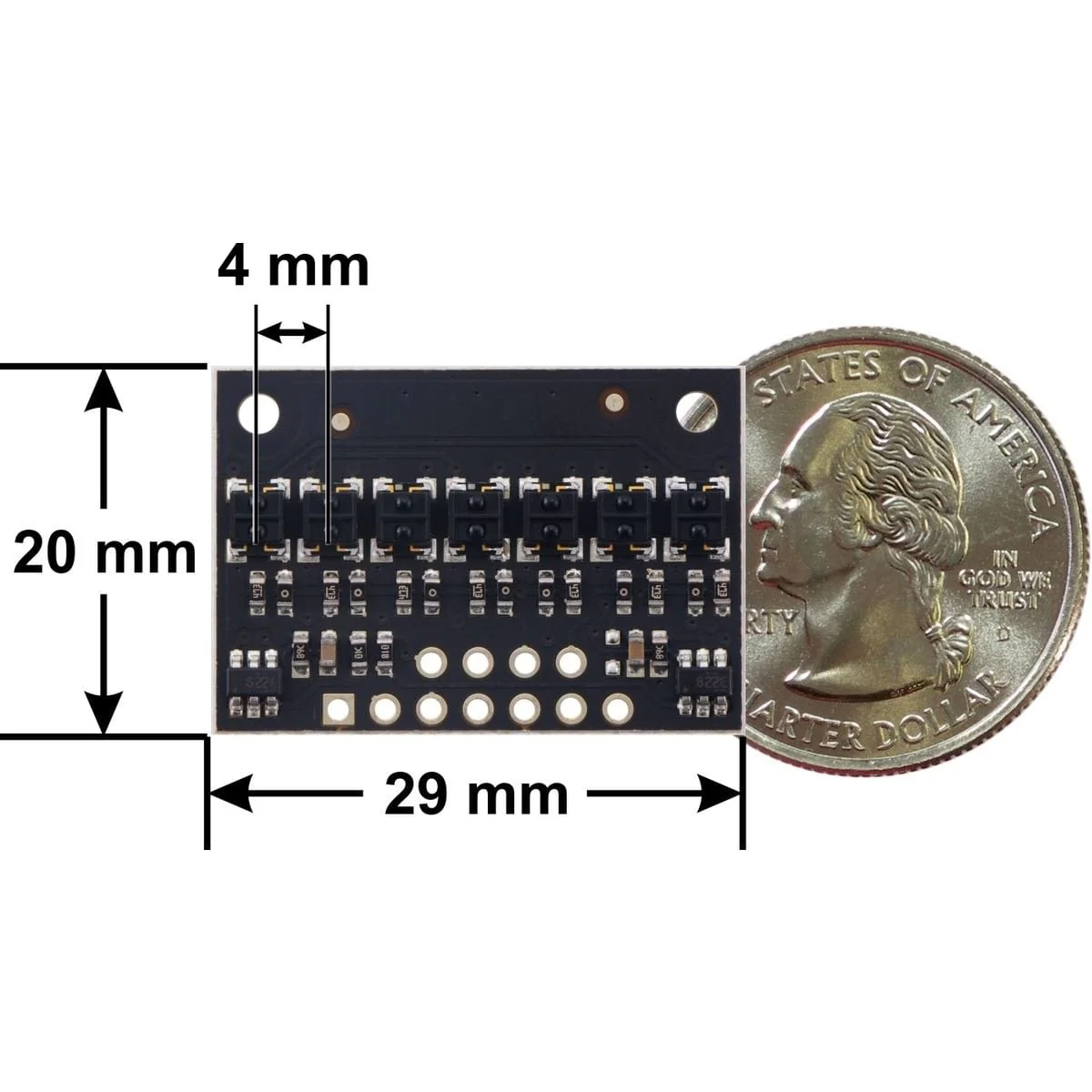 Pololu QTRX-HD-07A Reflectance Sensor Array: 7-Channel; 4mm Pitch; Analog [Discontinued] - Image 4