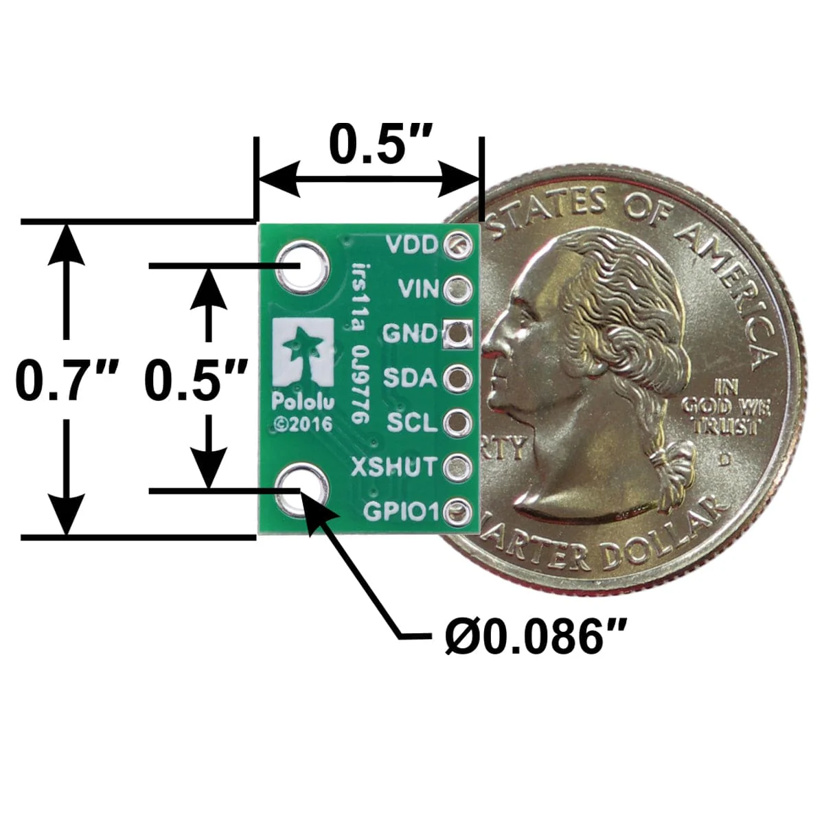 Pololu VL53L4CD Time-of-Flight Distance Sensor Carrier with Voltage Regulator (120cm Max) - Image 5