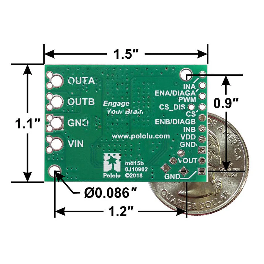Pololu VNH5019 Motor Driver Carrier - Image 3