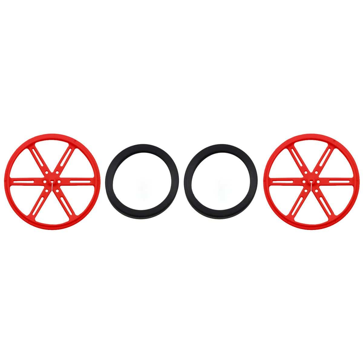 Pololu Wheel 90x10mm Pair - Red [Discontinued] - Image 2