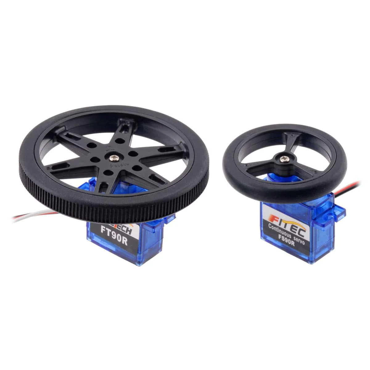 Pololu Wheel for Micro Servo Splines (21T, 4.8mm) - 40×7mm, Red, 2-Pack - Image 3