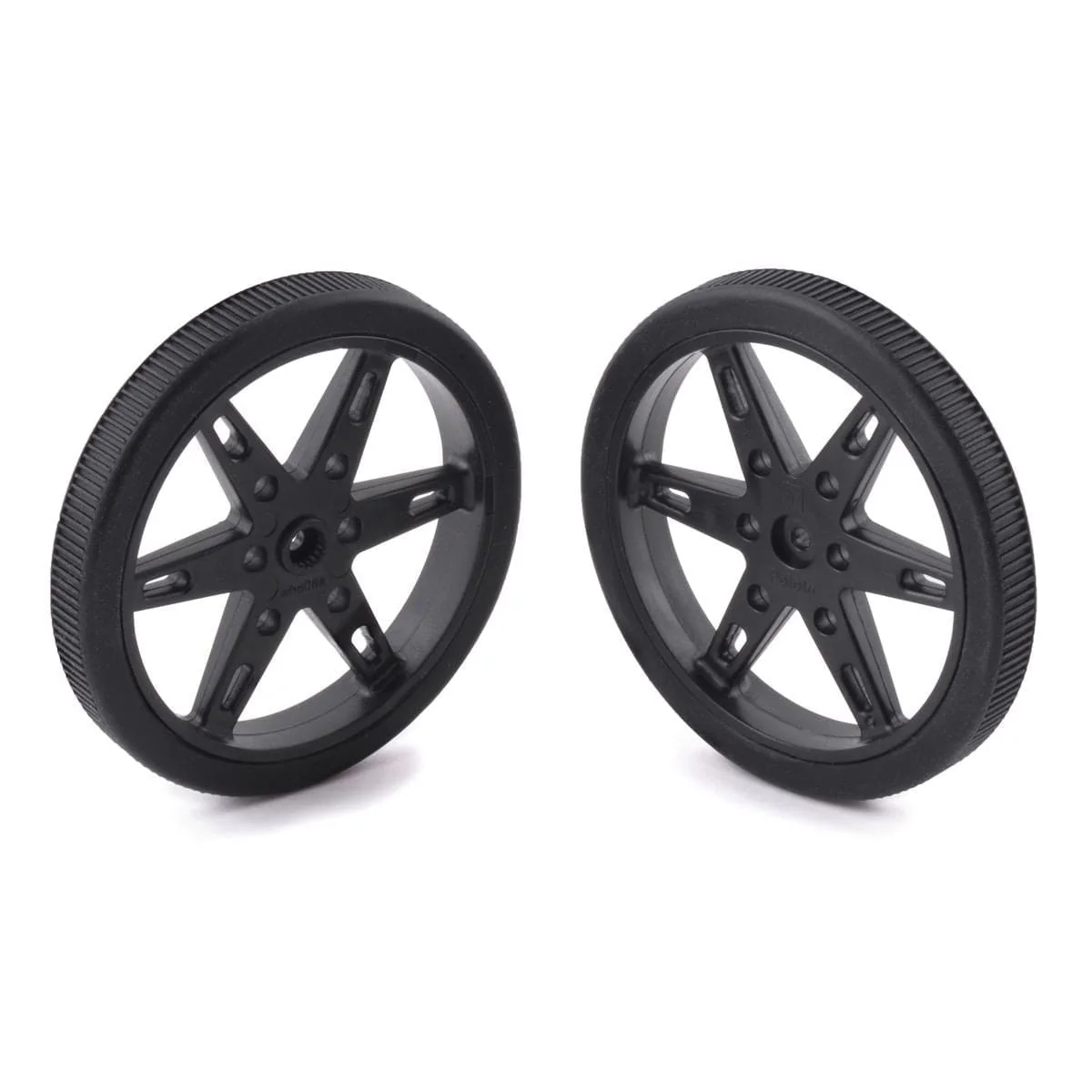 Pololu Wheel for Micro Servo Splines (21T, 4.8mm) - 60×8mm, Black, 2-Pack
