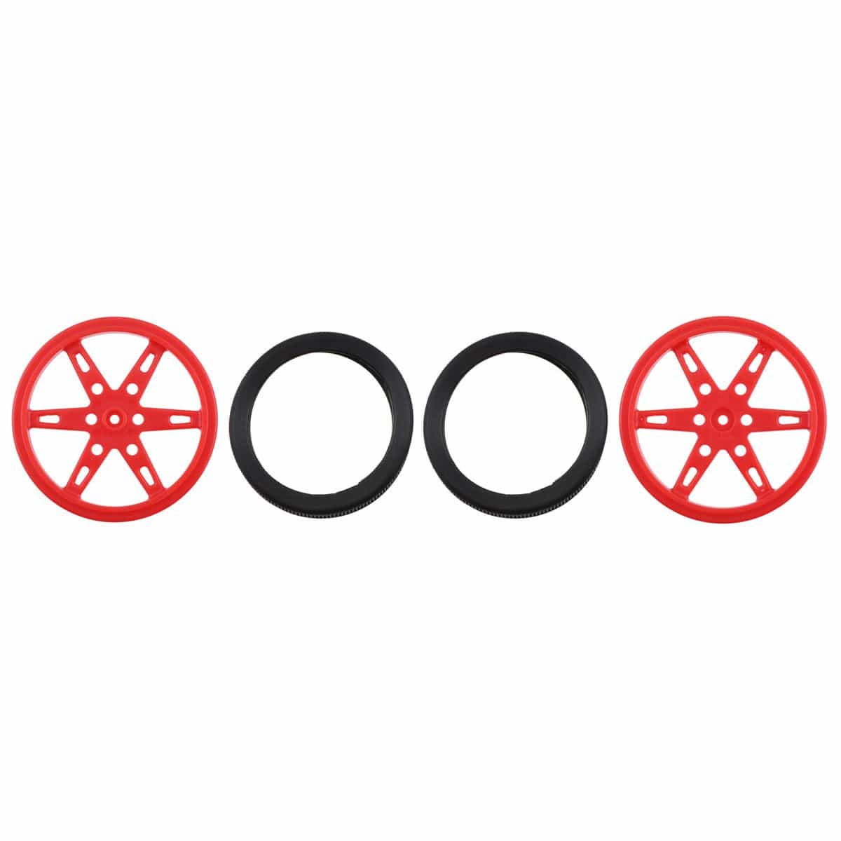 Pololu Wheel for Micro Servo Splines (21T, 4.8mm) - 60×8mm, Red, 2-Pack - Image 2