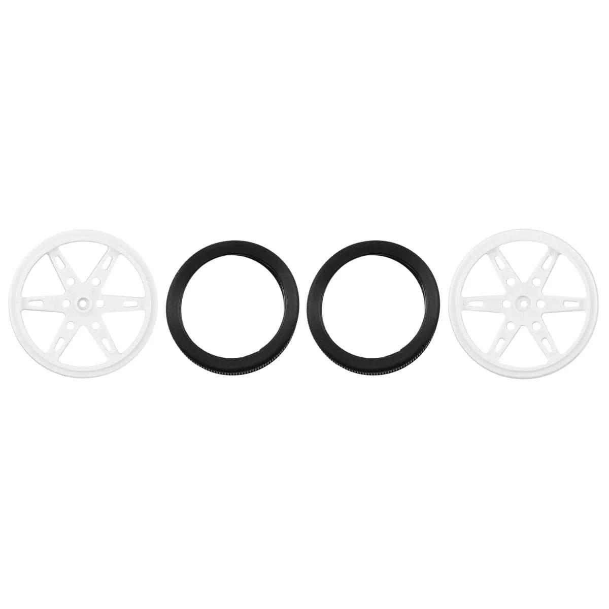 Pololu Wheel for Micro Servo Splines (21T, 4.8mm) - 60×8mm, White, 2-Pack [Discontinued] - Image 2