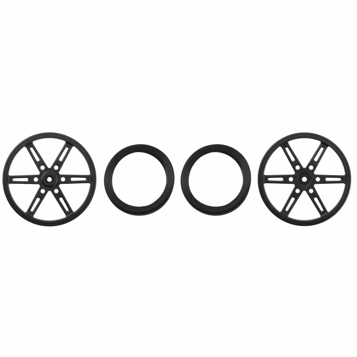Pololu Wheel Pair for Standard Servo Splines (25T, 5.8mm) - 70×8mm, Black - Image 2