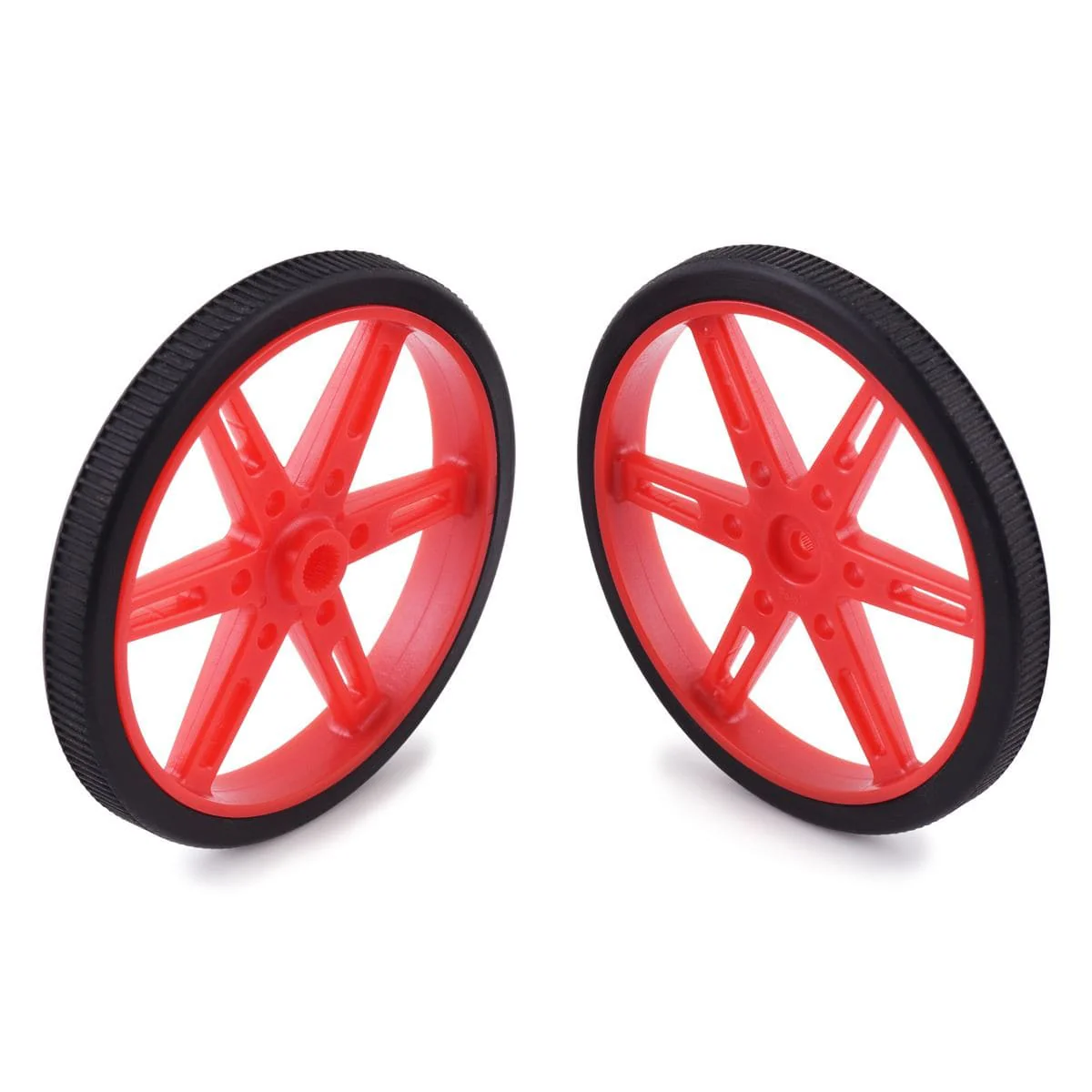 Pololu Wheel Pair for Standard Servo Splines (25T, 5.8mm) - 70×8mm, Red