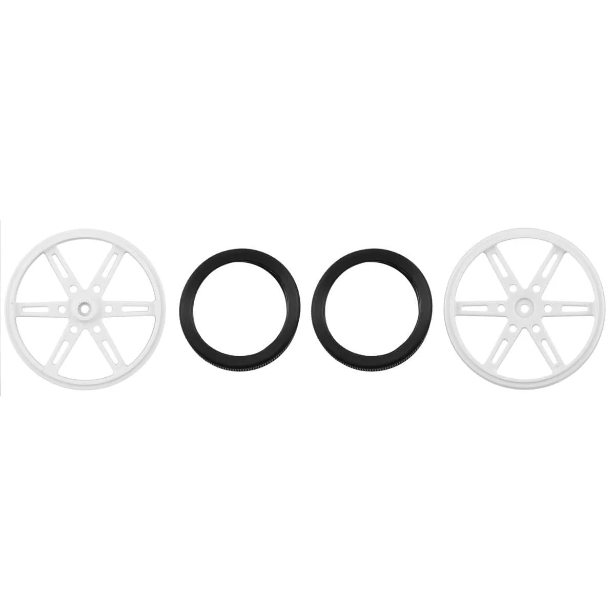 Pololu Wheel Pair for Standard Servo Splines (25T, 5.8mm) - 70×8mm, White - Image 2