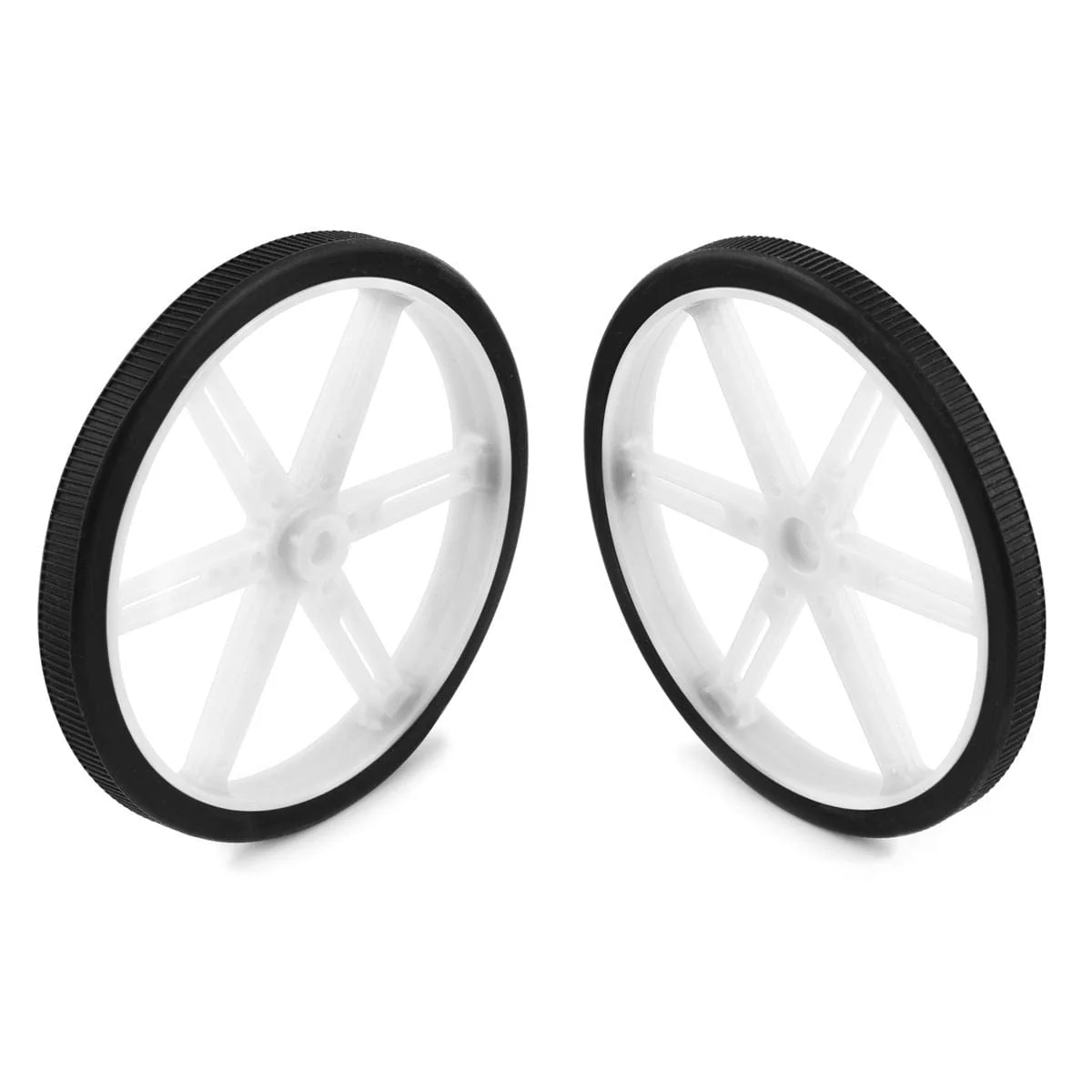 Pololu Wheel Pair for Standard Servo Splines (25T, 5.8mm) - 90×10mm, White