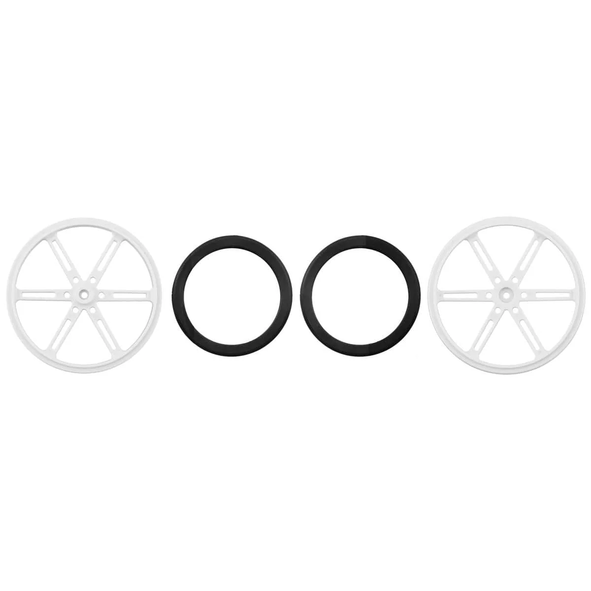 Pololu Wheel Pair for Standard Servo Splines (25T, 5.8mm) - 90×10mm, White - Image 2