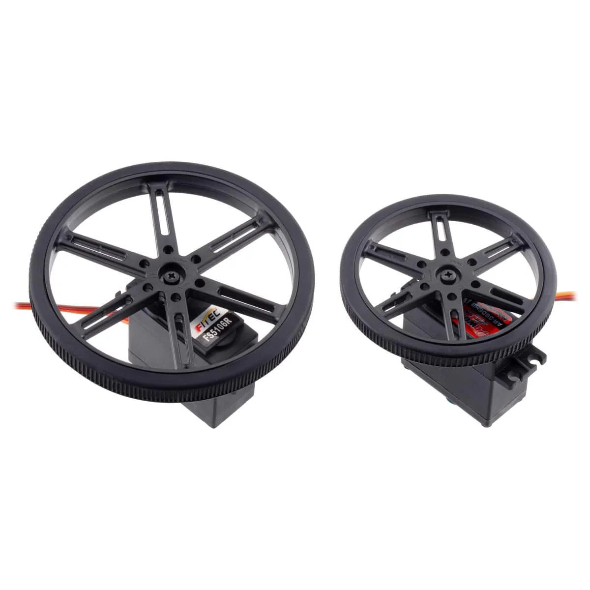 Pololu Wheel Pair for Standard Servo Splines (25T, 5.8mm) - 90×10mm, White - Image 3