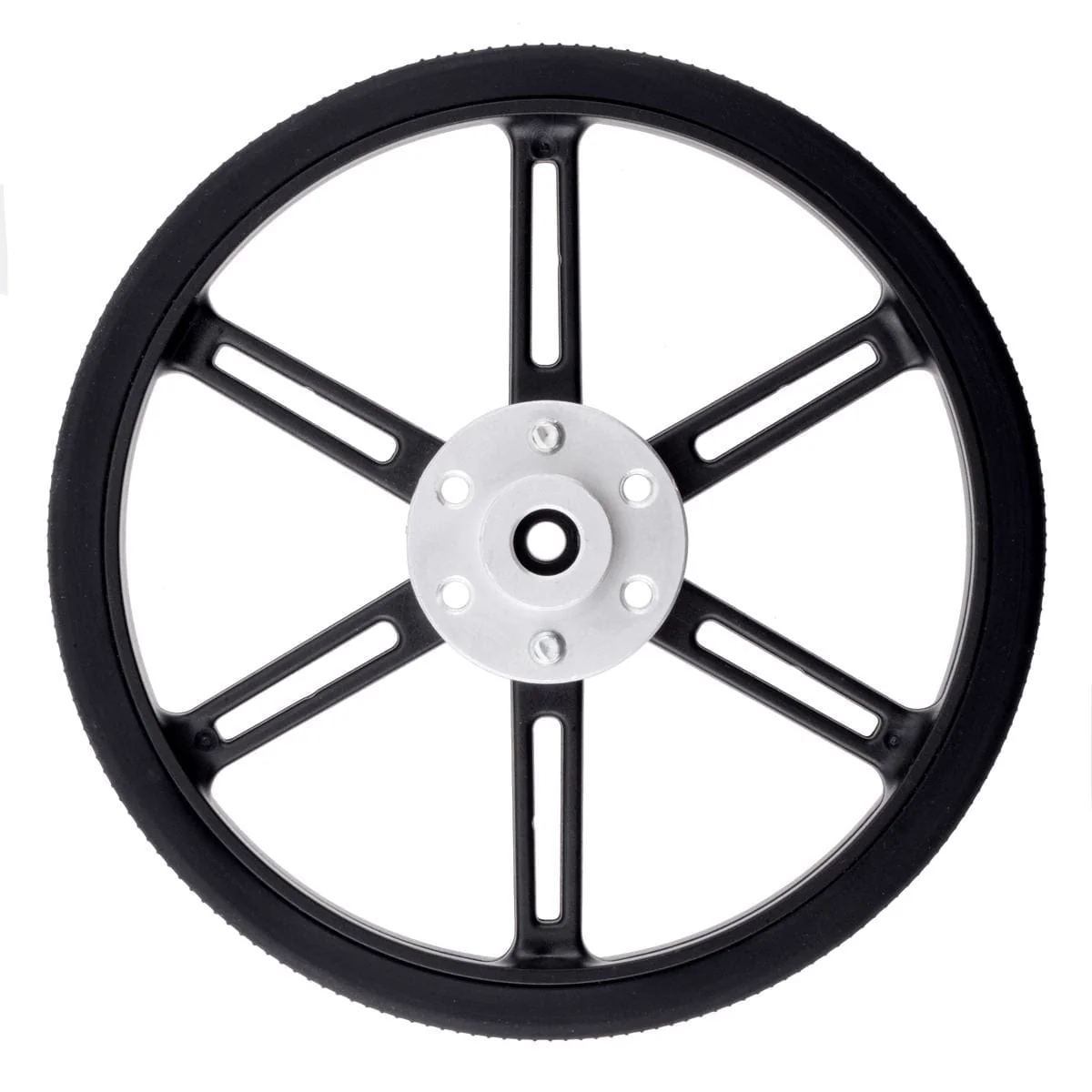 Pololu Wheel Pair for Standard Servo Splines (25T, 5.8mm) - 90×10mm, White - Image 5