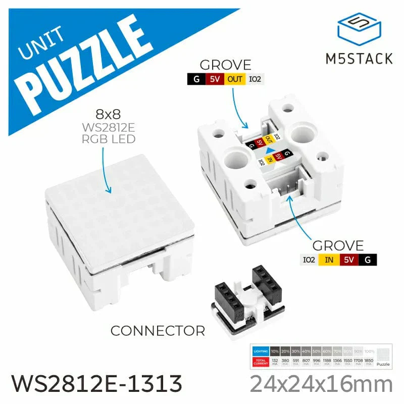 Puzzle Unit 8 x 8 LED Matrix (WS2812E) - Image 2