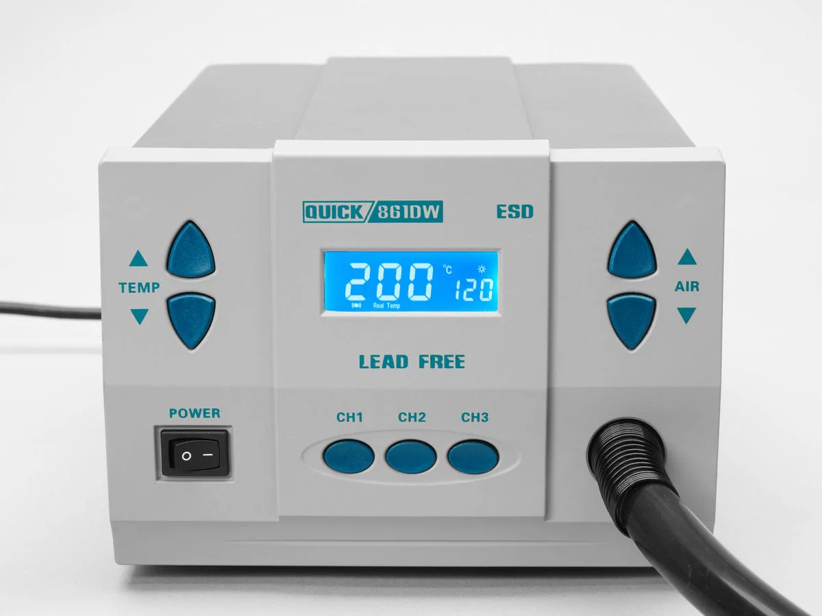 Quick 861DW Hot Air Soldering Rework Station w/ Three Nozzles [discontinued] - Image 3