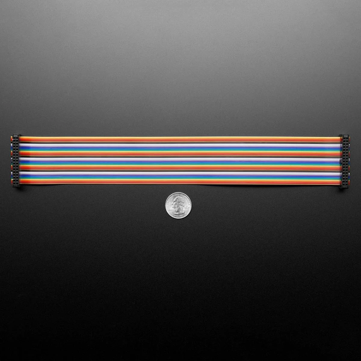 Rainbow 34-pin Dual Row IDC Floppy Ribbon Cable - 30cm long - Image 4