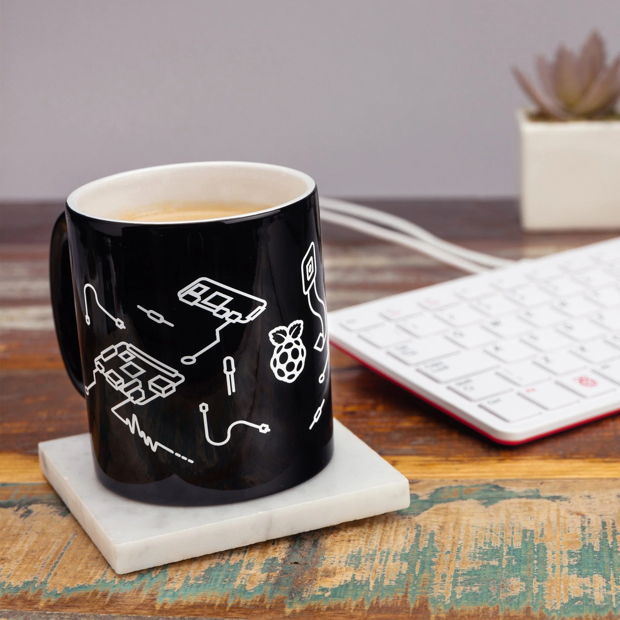 Raspberry Pi Black Design Mug - Image 2