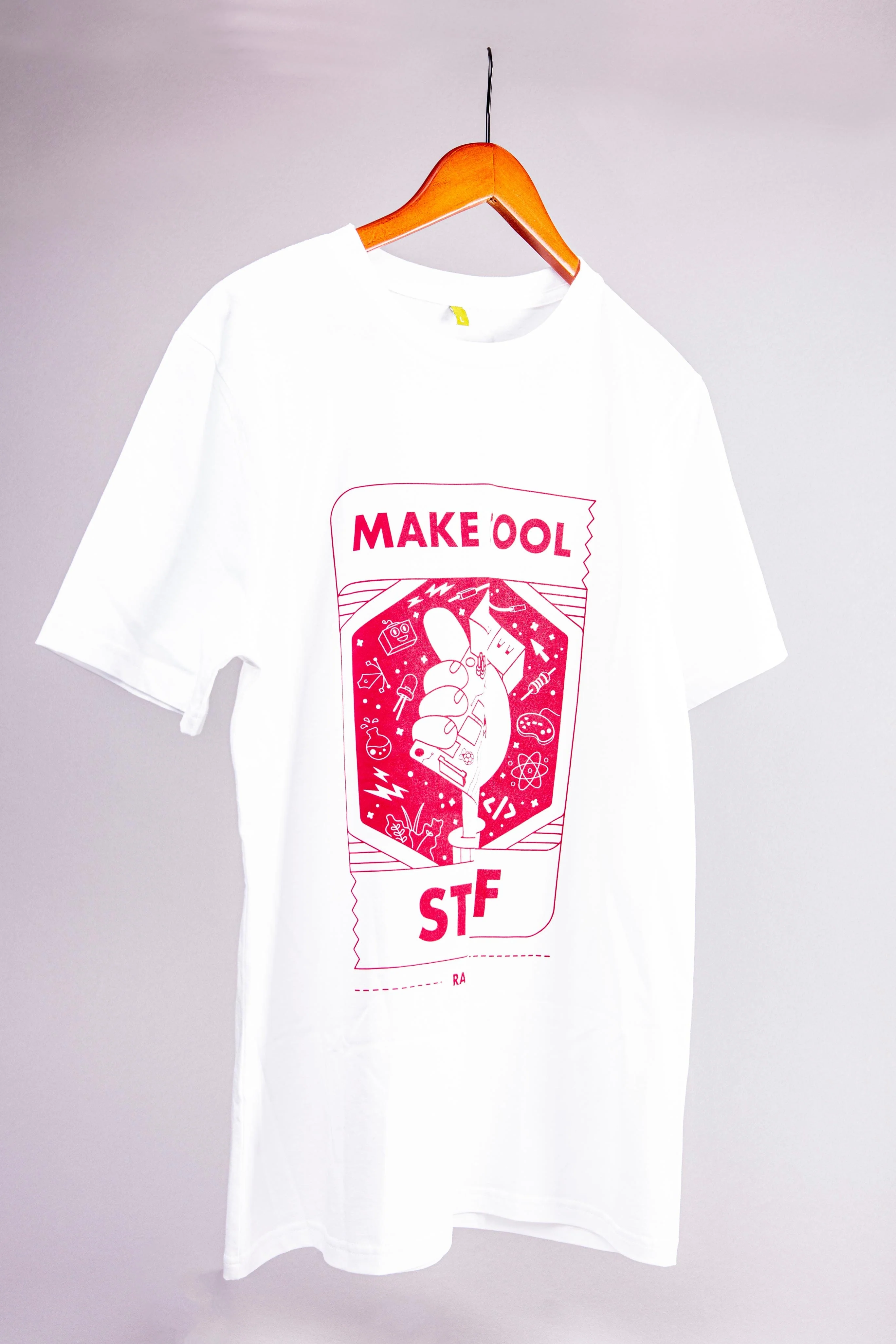 White Raspberry Pi "Make Cool Stuff" T-shirt (Adult Size) [Discontinued] - Image 2