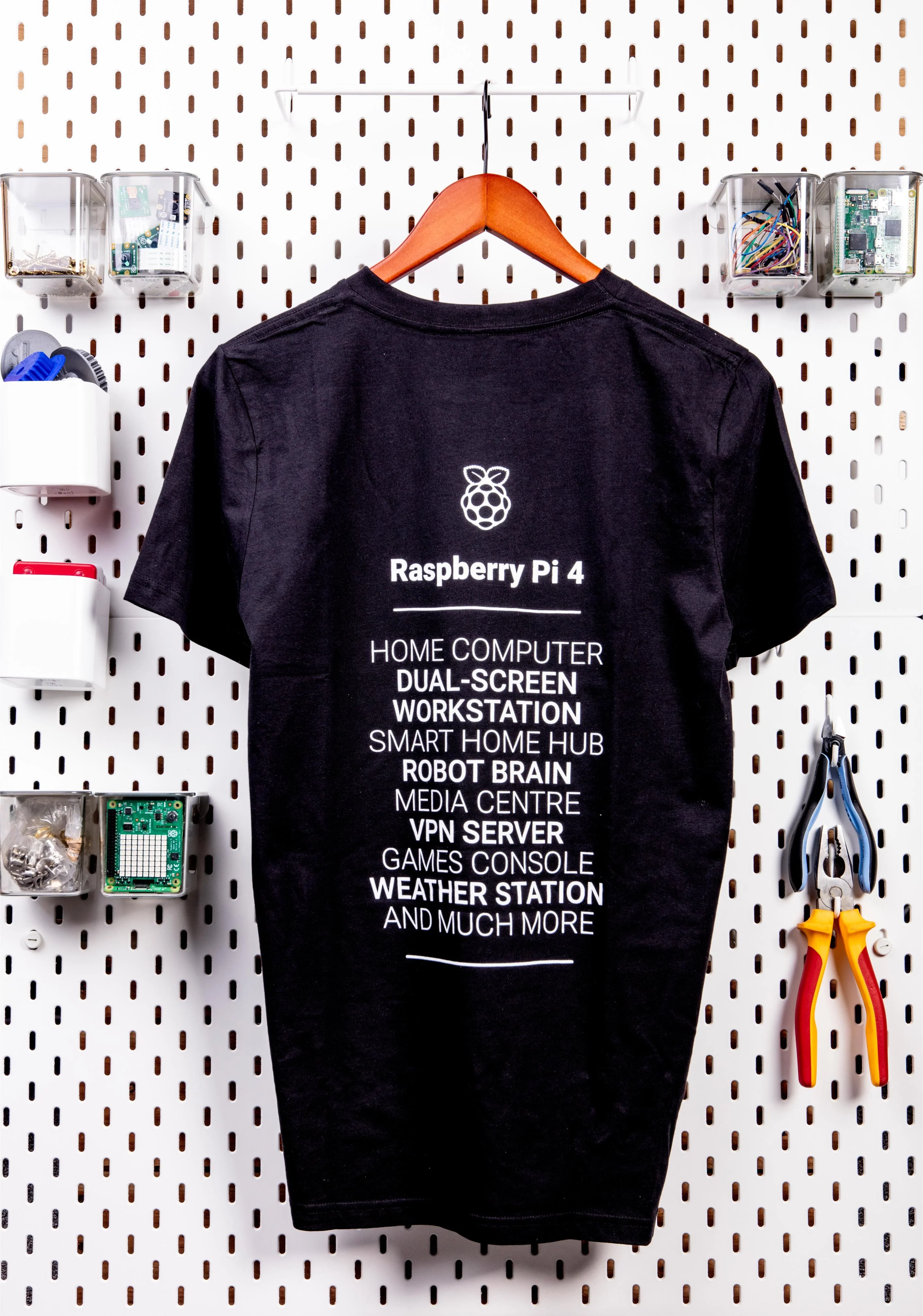 Black Raspberry Pi "Pi 4" T-shirt (Adult Size) [Discontinued] - Image 2