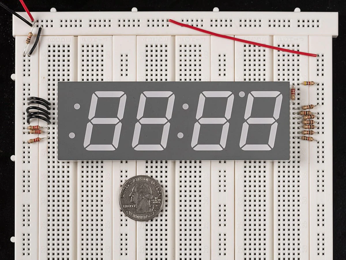 Red 7-segment clock display - 1.2" digit height - Image 2