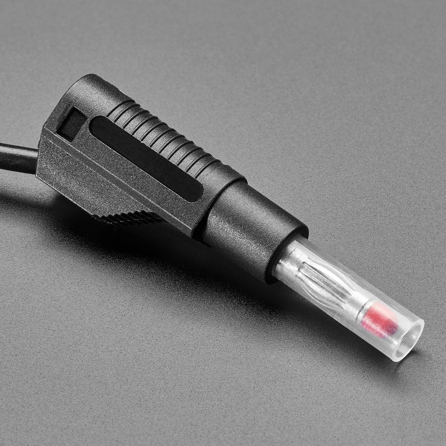 Retractable Stacking Banana Plug Cable - Black 0.5m - Image 2