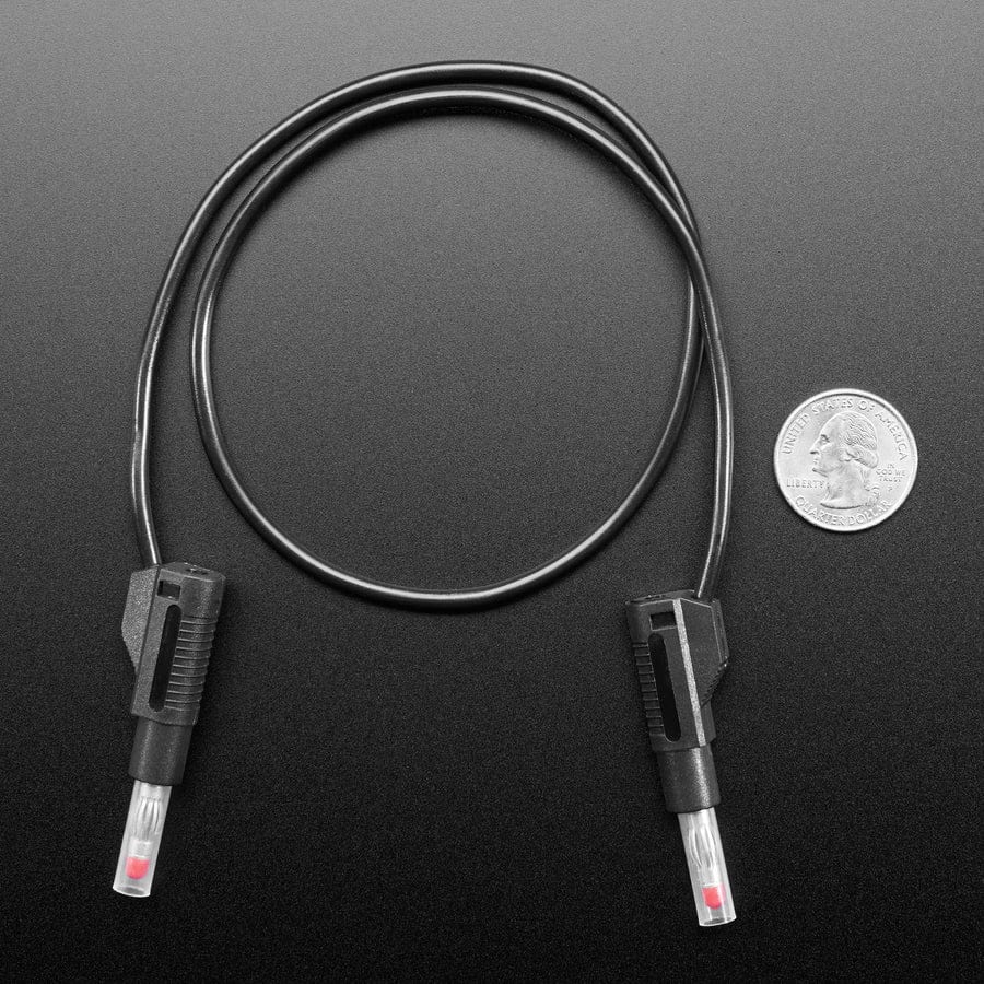 Retractable Stacking Banana Plug Cable - Black 0.5m - Image 3