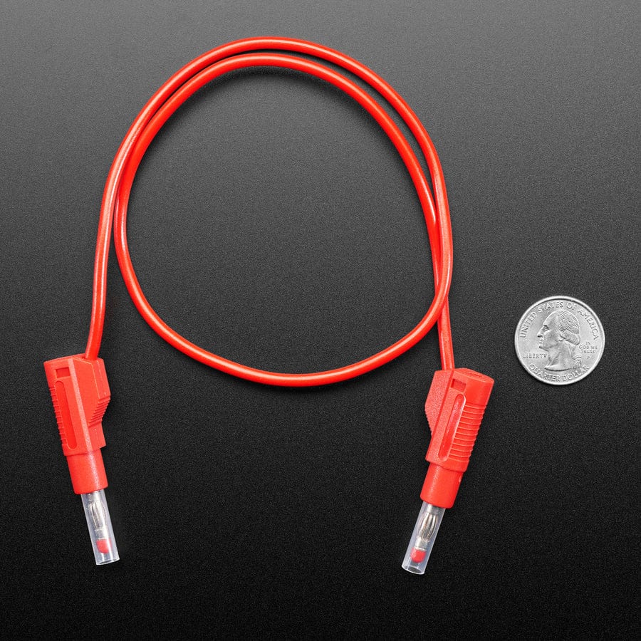 Retractable Stacking Banana Plug Cable - Red 0.5m - Image 3