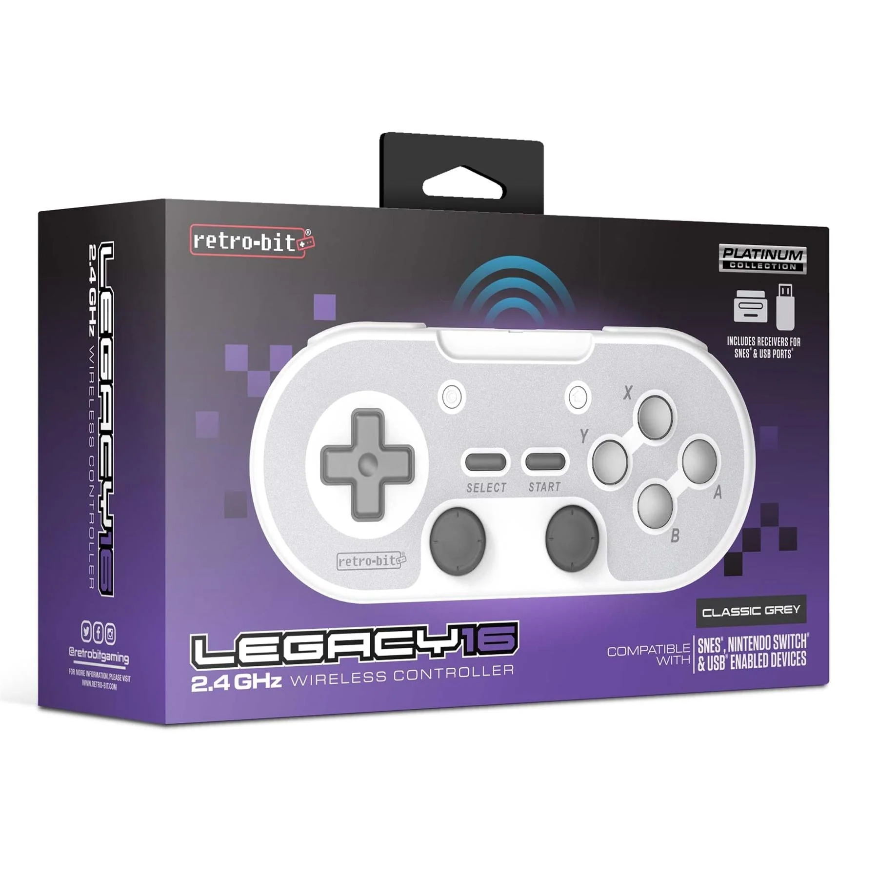 Retro-Bit Legacy16 2.4GHz Wireless Controller - Classic Grey [Discontinued] - Image 10