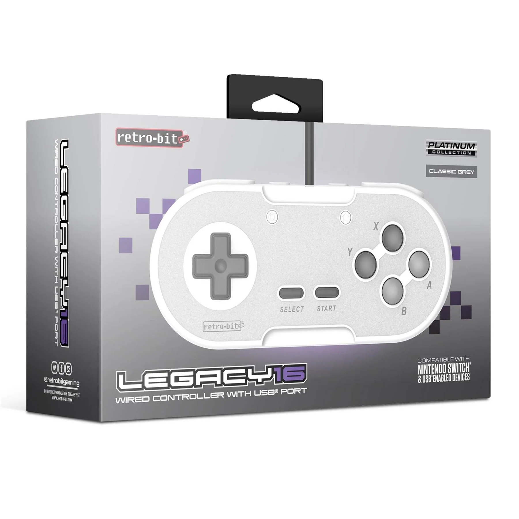 Retro-Bit Legacy16 Wired USB Controller - Classic Grey [Discontinued] - Image 9