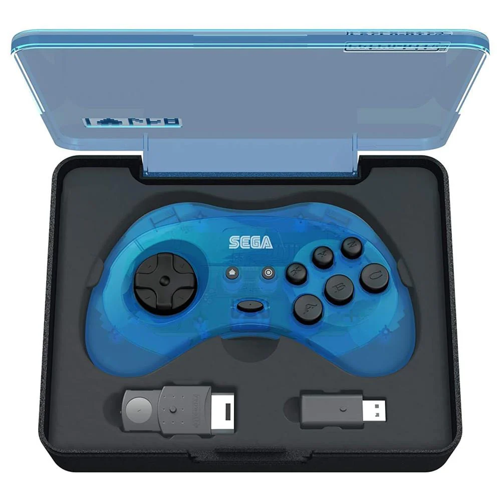 Retro-Bit Official SEGA Saturn 8-Button 2.4Ghz Wireless Arcade Pad - Blue [Discontinued] - Image 2