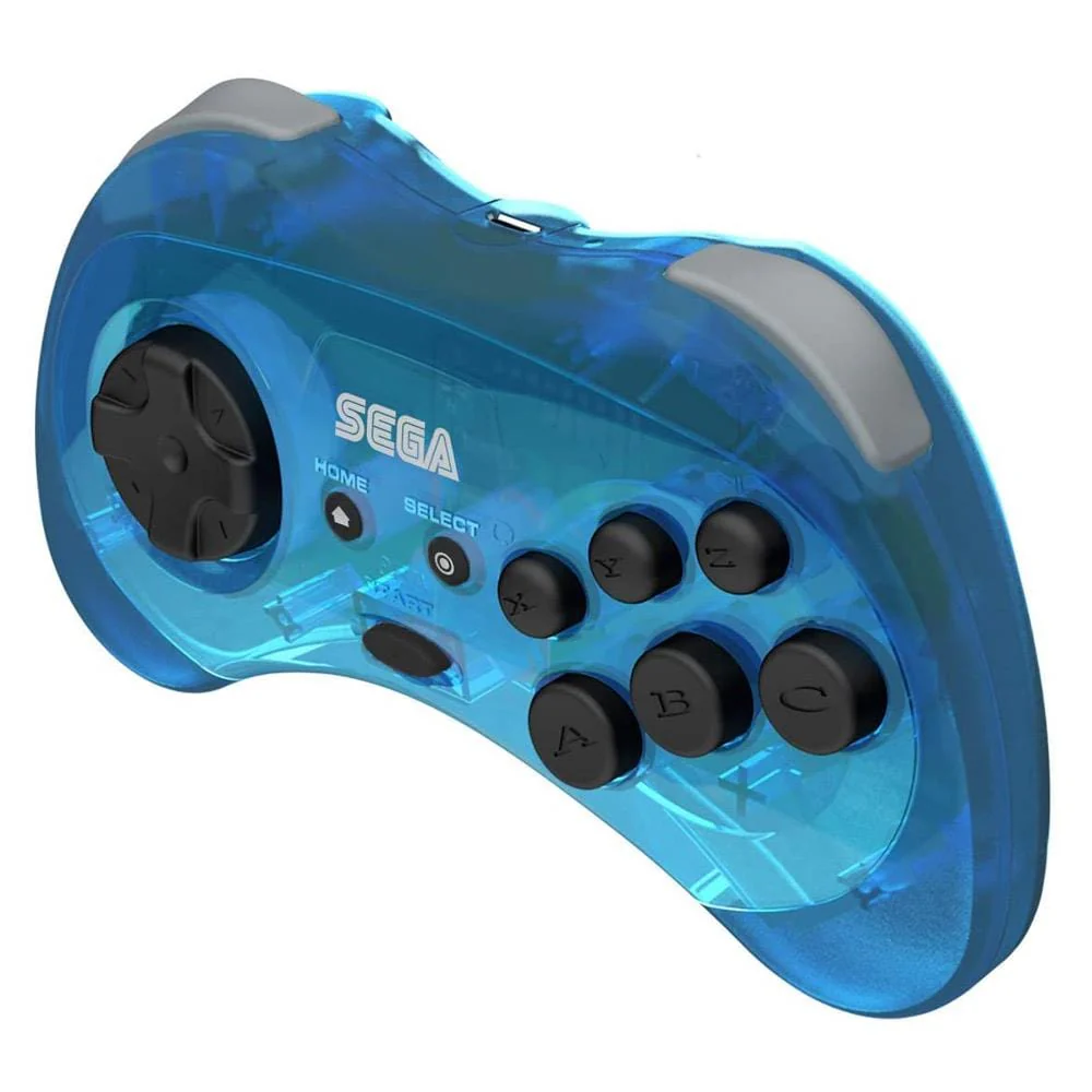 Retro-Bit Official SEGA Saturn 8-Button 2.4Ghz Wireless Arcade Pad - Blue [Discontinued] - Image 4