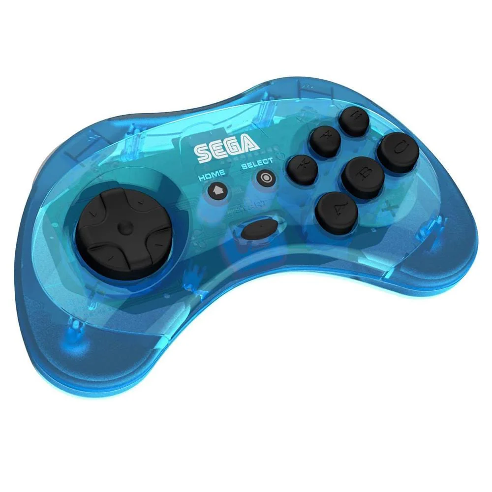 Retro-Bit Official SEGA Saturn 8-Button 2.4Ghz Wireless Arcade Pad - Blue [Discontinued] - Image 5