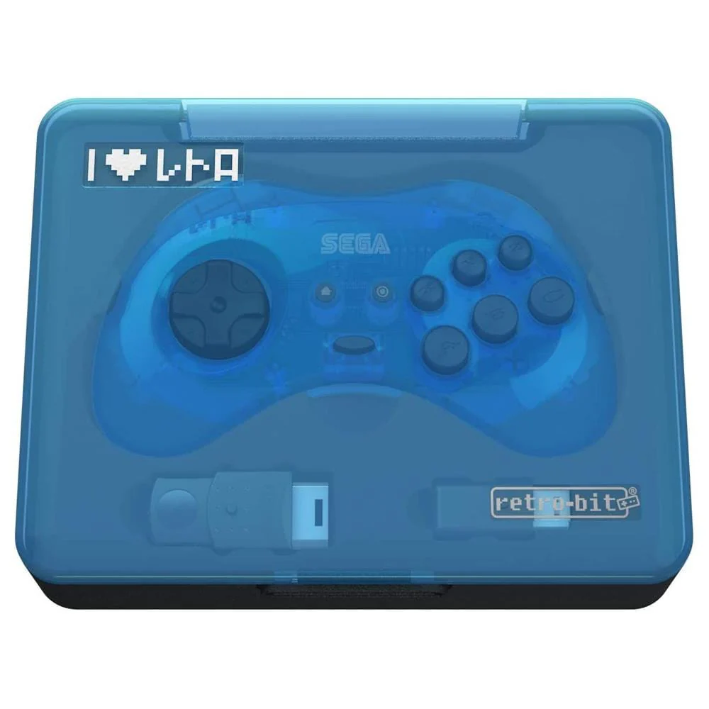 Retro-Bit Official SEGA Saturn 8-Button 2.4Ghz Wireless Arcade Pad - Blue [Discontinued] - Image 8
