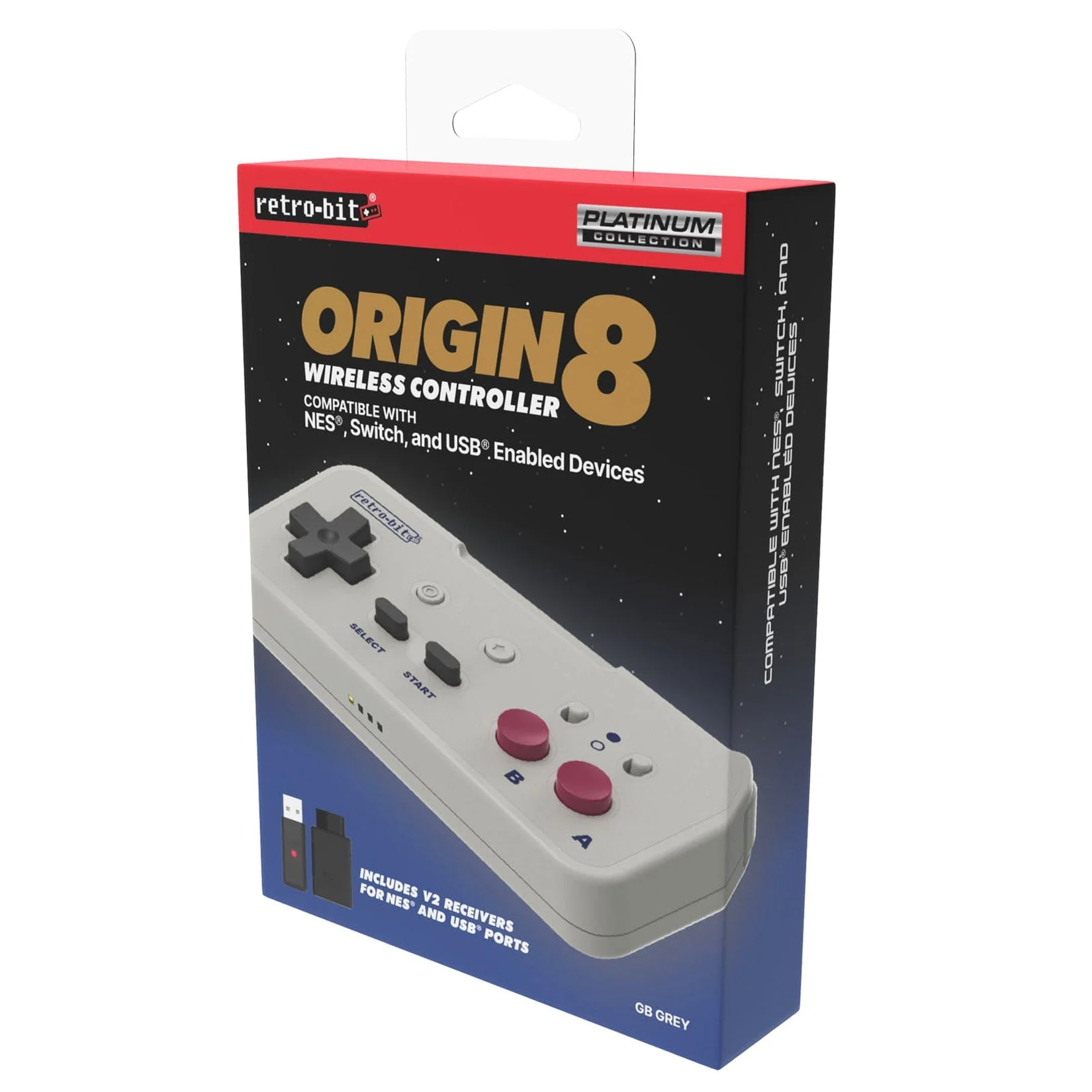 Retro-Bit Origin8 2.4Ghz Wireless Controller - GB Grey - Image 9