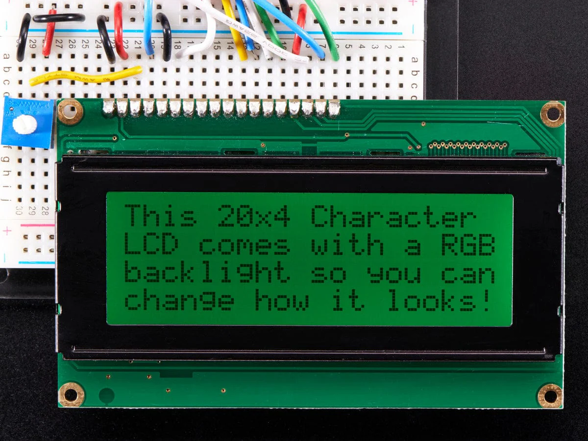 RGB backlight positive LCD 20x4 + extras (black on RGB) - Image 2