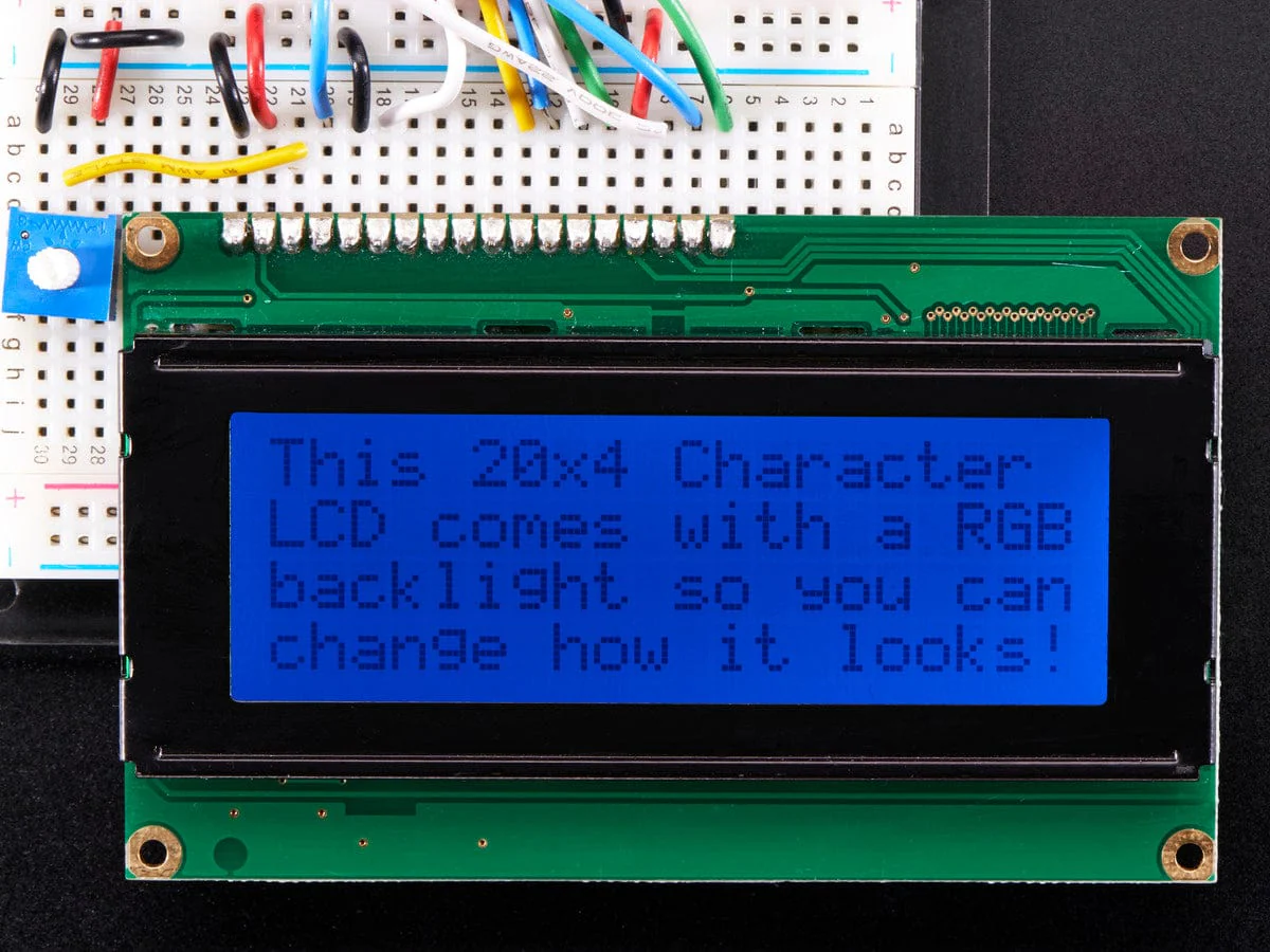 RGB backlight positive LCD 20x4 + extras (black on RGB) - Image 3