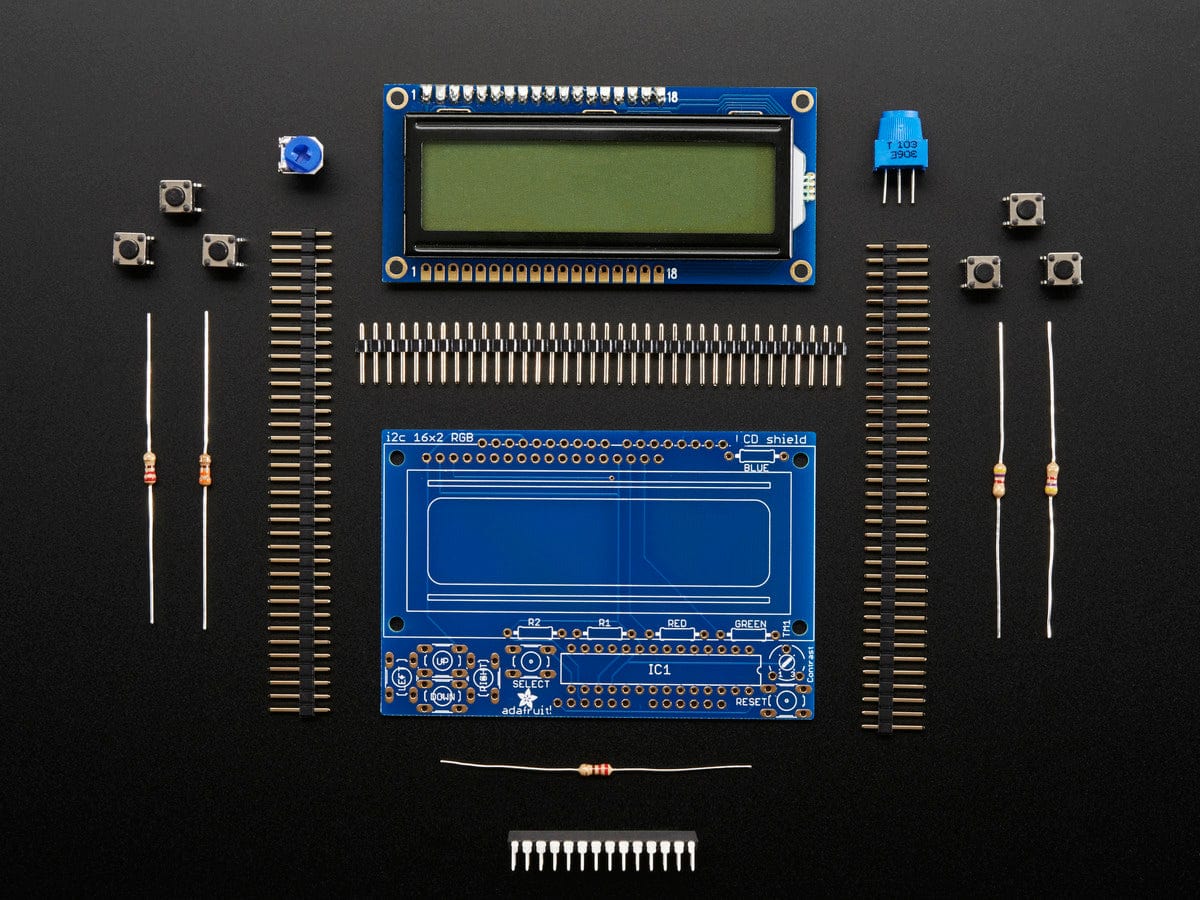 RGB LCD Shield Kit with 16x2 Character Display (Positive Display) - Image 2
