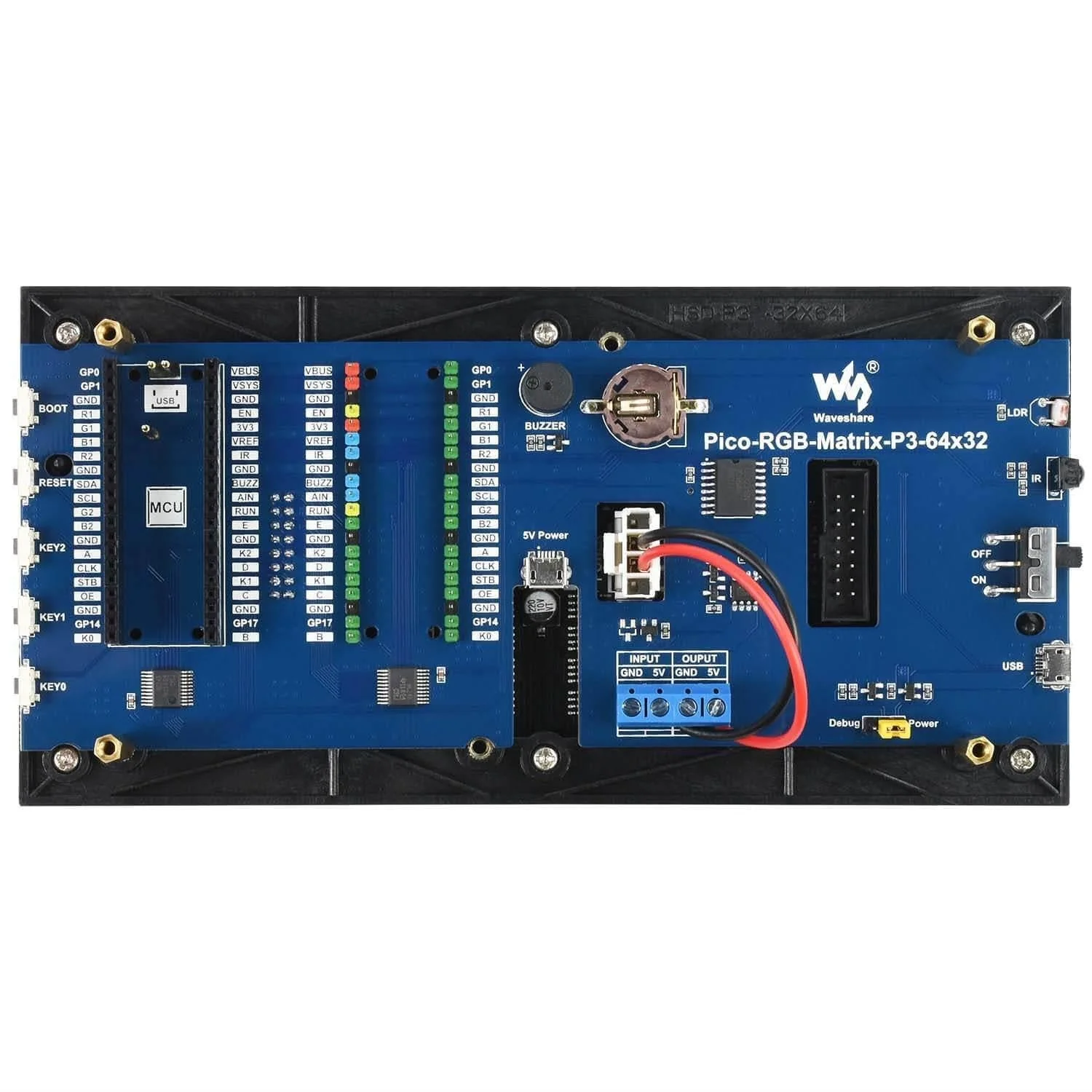 RGB LED Matrix for Raspberry Pi Pico (64x32) - Image 2