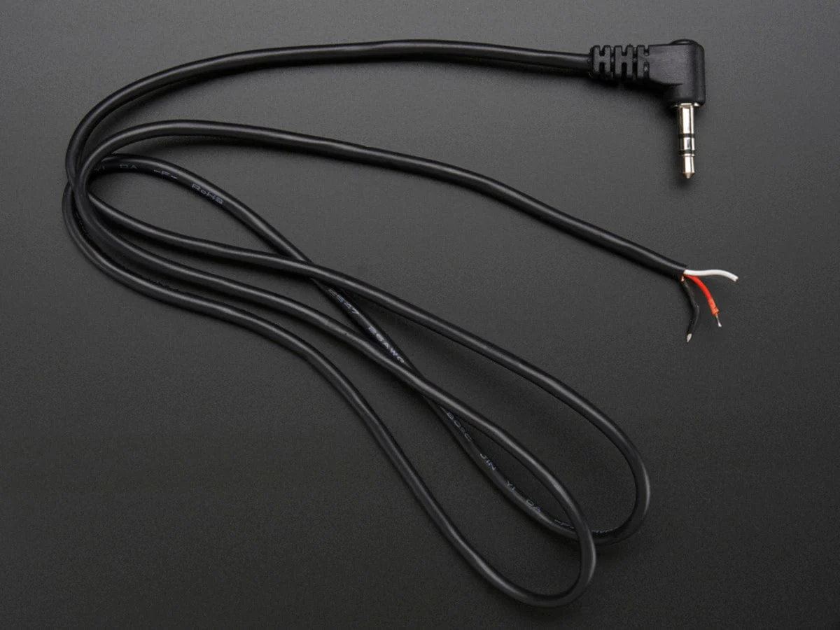 Right-Angle 3.5mm Stereo Plug to Pigtail Cable - Image 2