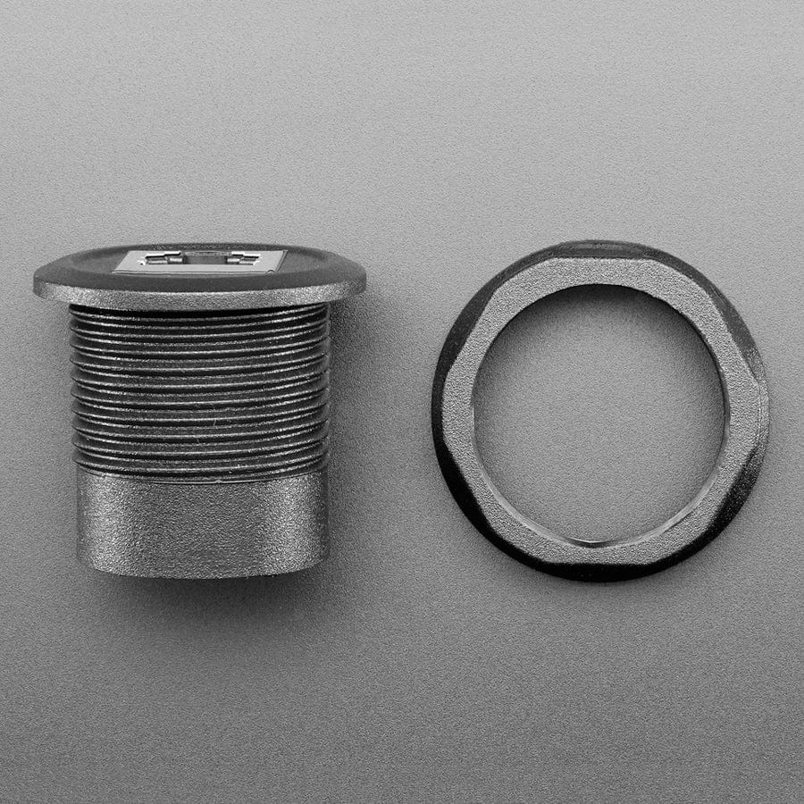 RJ-12 or RJ-11 Telephone Round Panel Mount Adapter Plug - Image 3