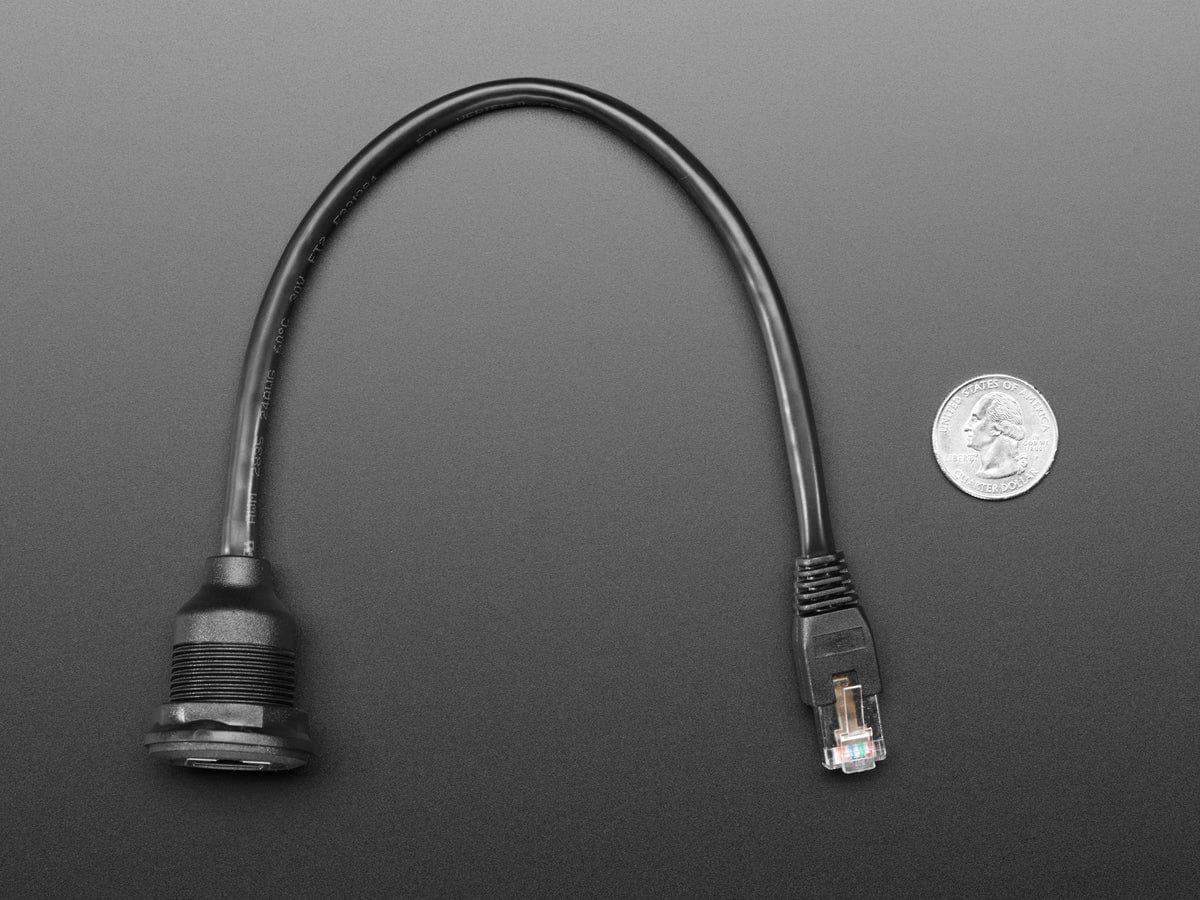 RJ-45 Ethernet Round Panel Mount Extension Cable - 30cm - Image 4