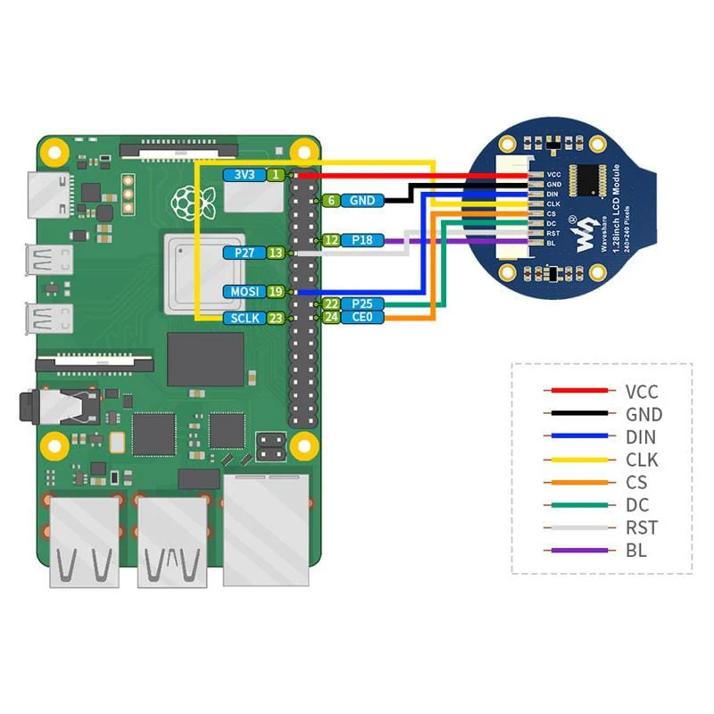 Round 1.28" LCD Display Module (240x240 IPS 65K RGB) - Image 6